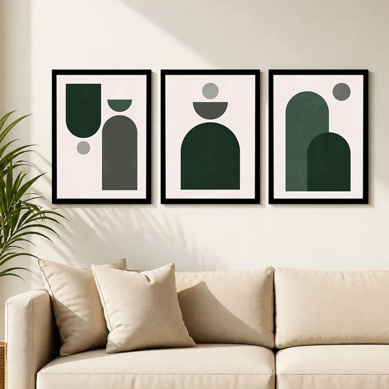 Aestrel Balanced Shapes Minimal Wall Art - Set Of Three media 2