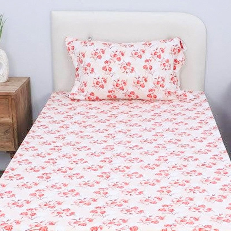 Gemonisis Printed Cotton Bedsheet (Red) - 200 TC media 4