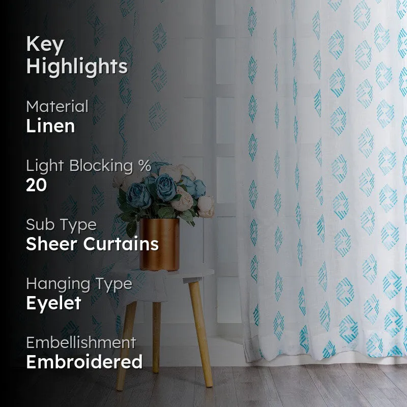 Orivra Expression Print Curtain - Set Of Two media 2