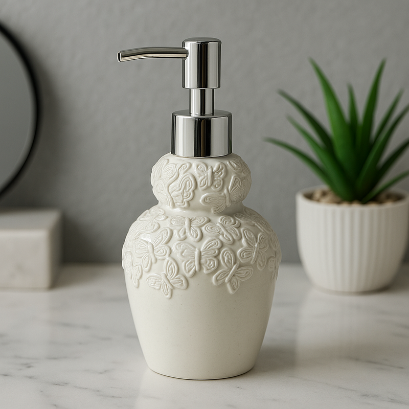 Floral Luxe Soap Dispenser - Ivory image 1