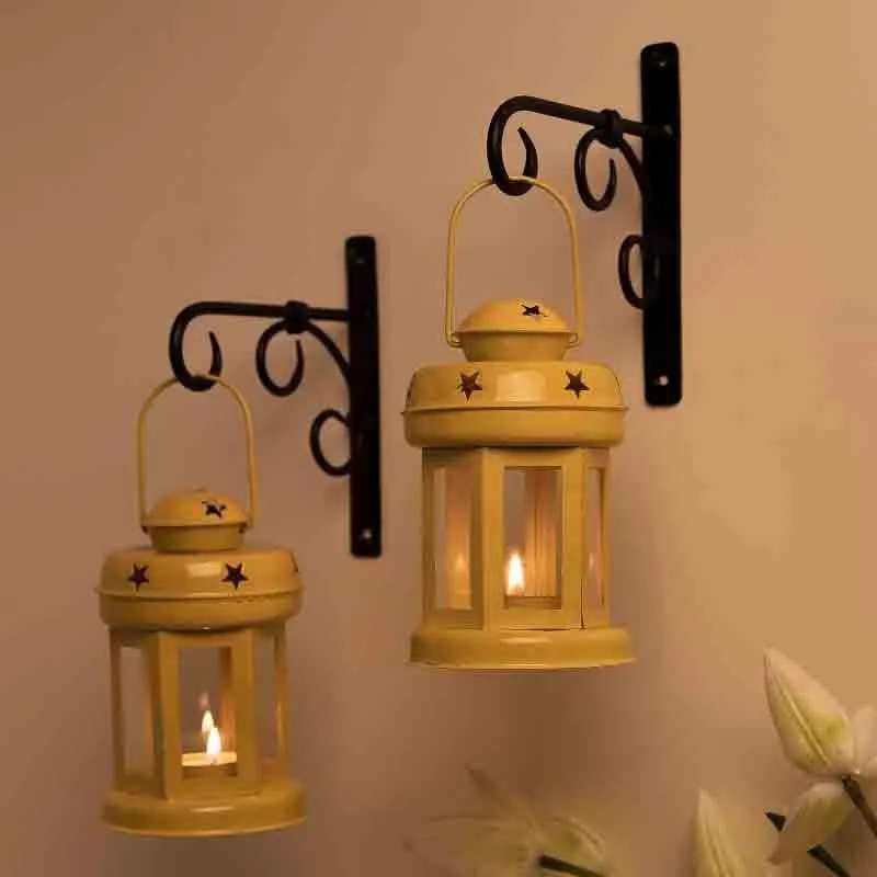 Lovestruck Lantern Tealight Candle Holder (Yellow) -  Set Of Two media 1