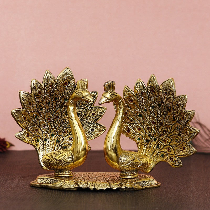 Gilded Majesty Peacock Showpieces