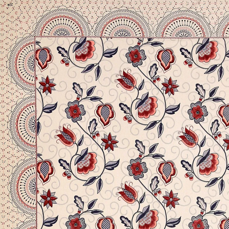 Aishaani Ethnic Cotton Bedsheet (Beige,Orange) - 180 TC media 3