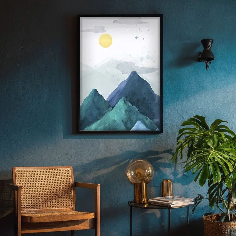 Azure Peaks Archival Paper Wall Art With Frame media 4