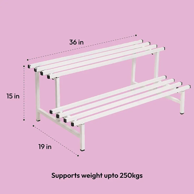 Botanika Elevate Two Tier Metal Plant Stand - White media 8