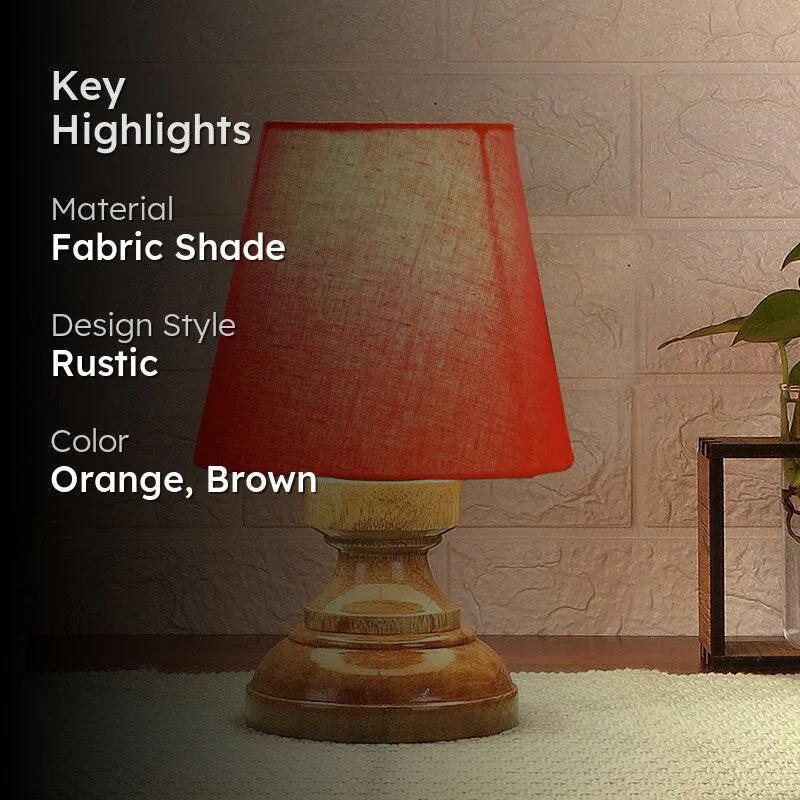 Harolda Fabric Table Lamp - Orange,Brown media 2