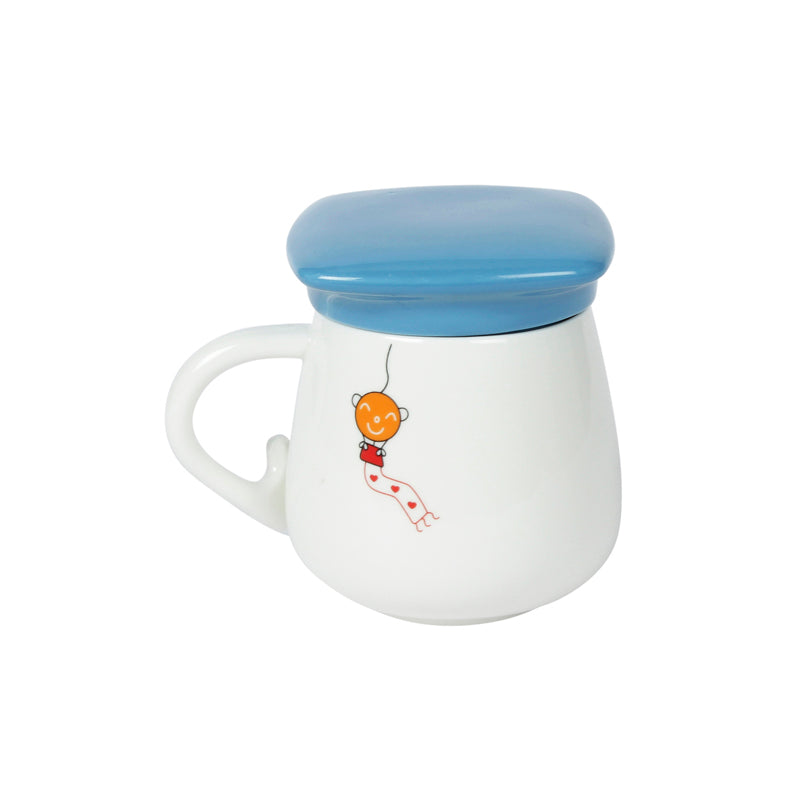 Graduation Cap Quirky Mug With Lid (400 mL) - Blue media 4