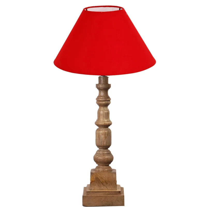 Cotin II Arbor Wooden Table Lamp - Red,Brown media 6