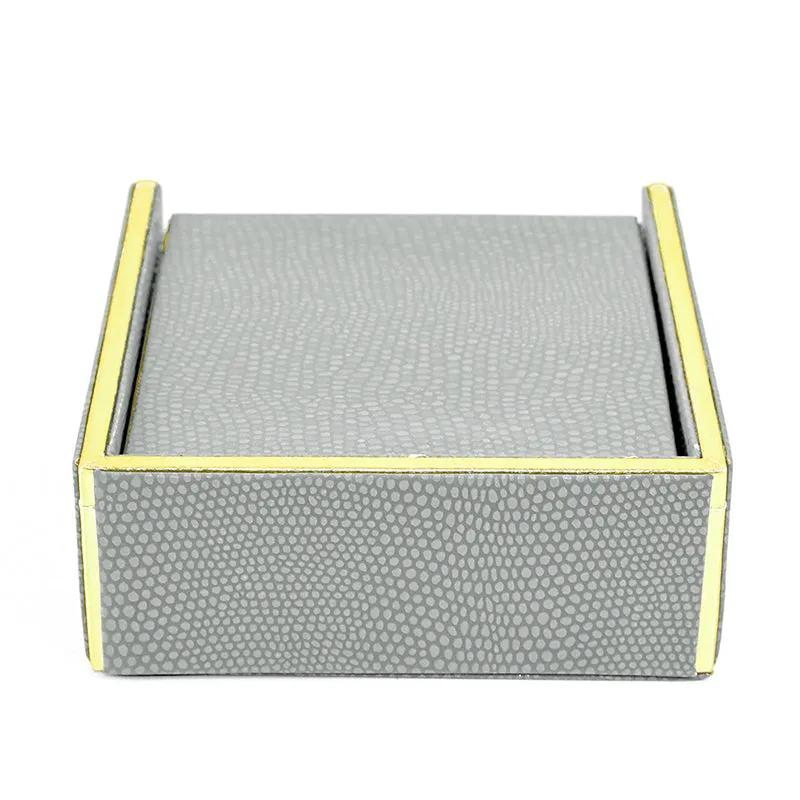 Tisquo Faux Leather Coaster (Grey) - Seven Piece Set media 7