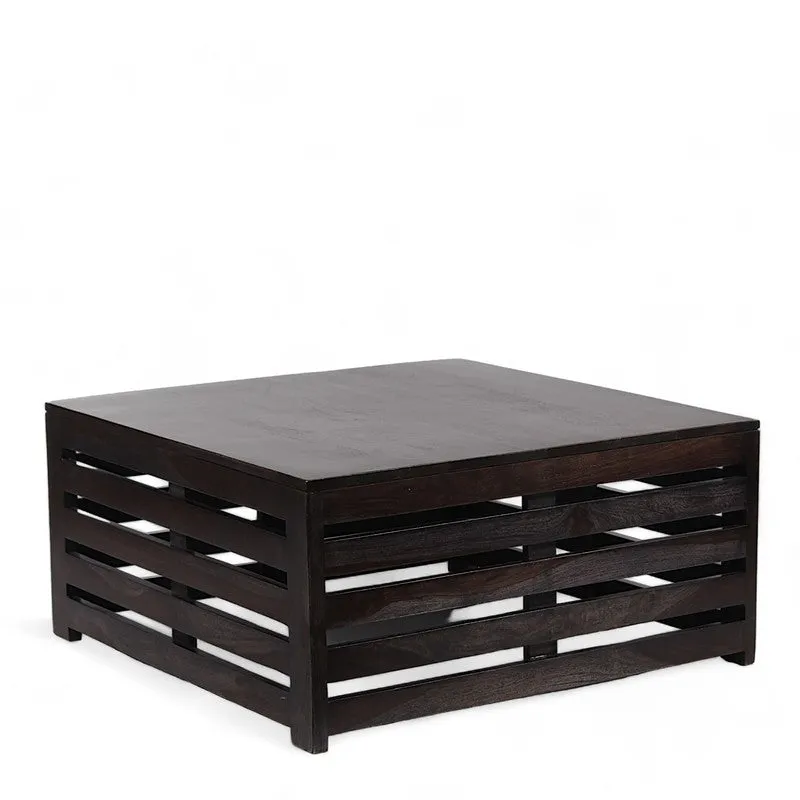 Qervon Sheesham Wooden Center Table - Black media 4