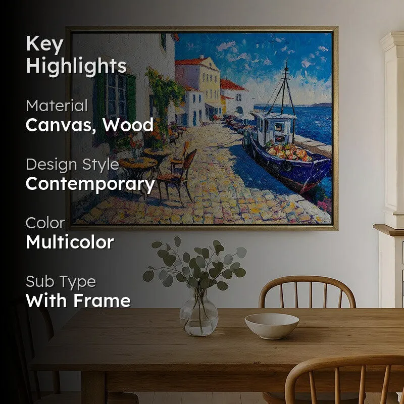 Cafe Promenade Canvas Wall Painting With Frame media 2