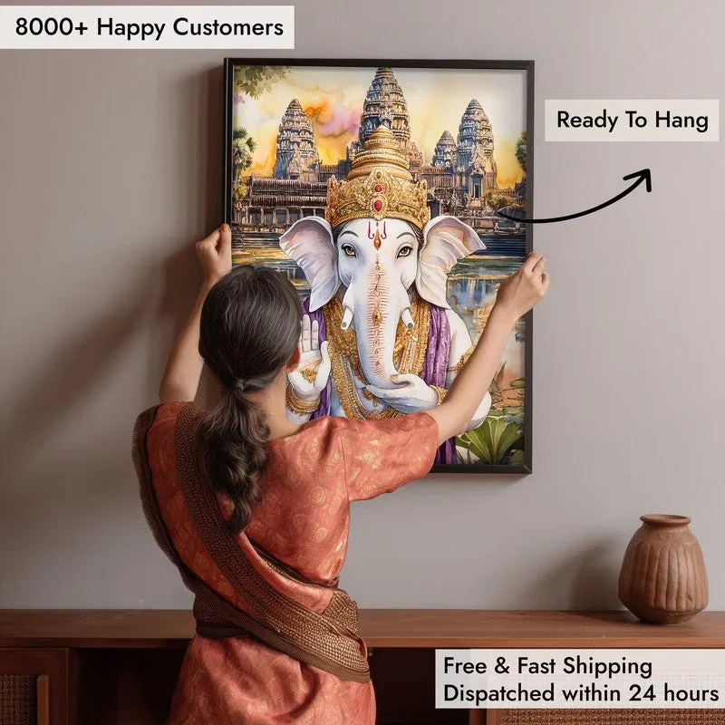 Mangalamurti Spiritual Archival Paper Wall Painting With Frame - Black media 6