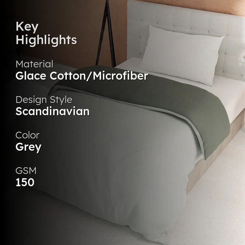 Mortimer Reversible Solid Comforter (Grey) - 150 GSM media 2