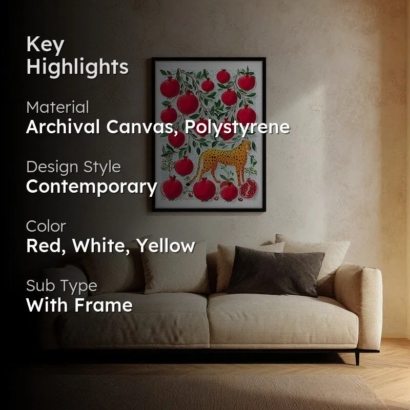 Scarlet Canvas Wall Painting - Black Frame media 2