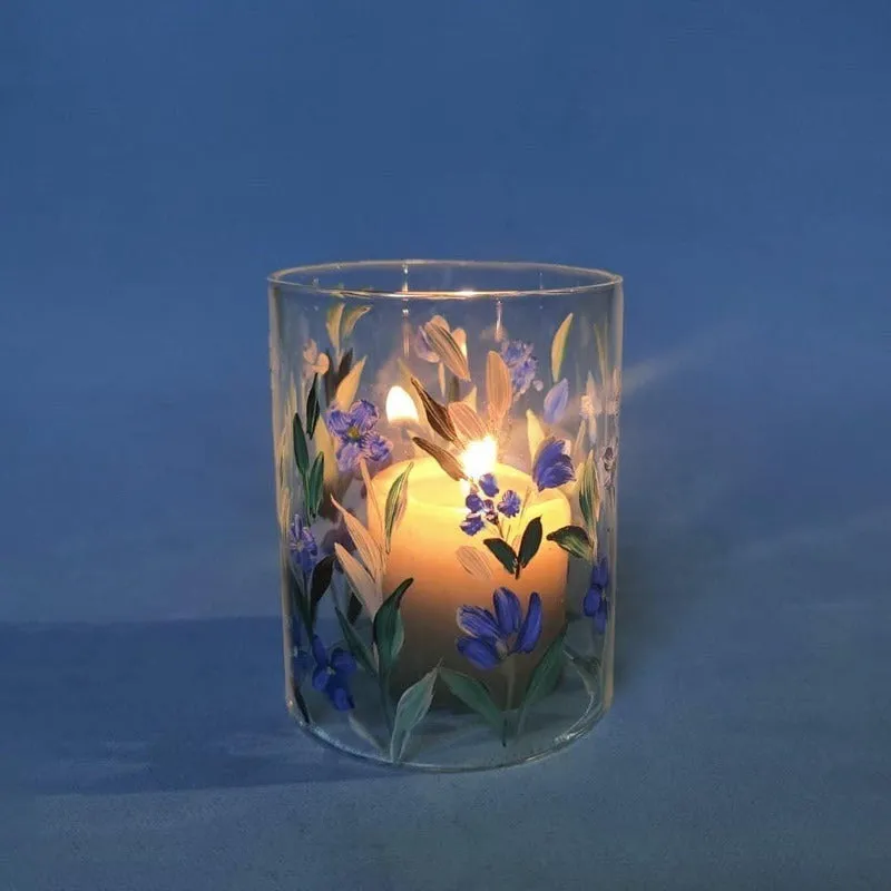 Azure Meadow Handpainted Tealight Candle Holder media 3