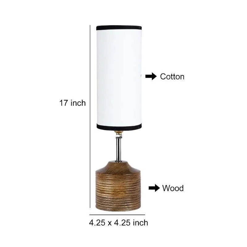 Stuart Fabric Table Lamp - White,Brown media 6