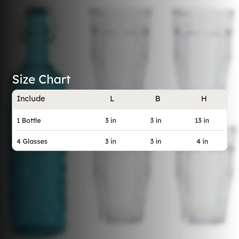 Harlan 1000 mL Water Bottle With (170 mL) Glasses - Five Piece Set media 8