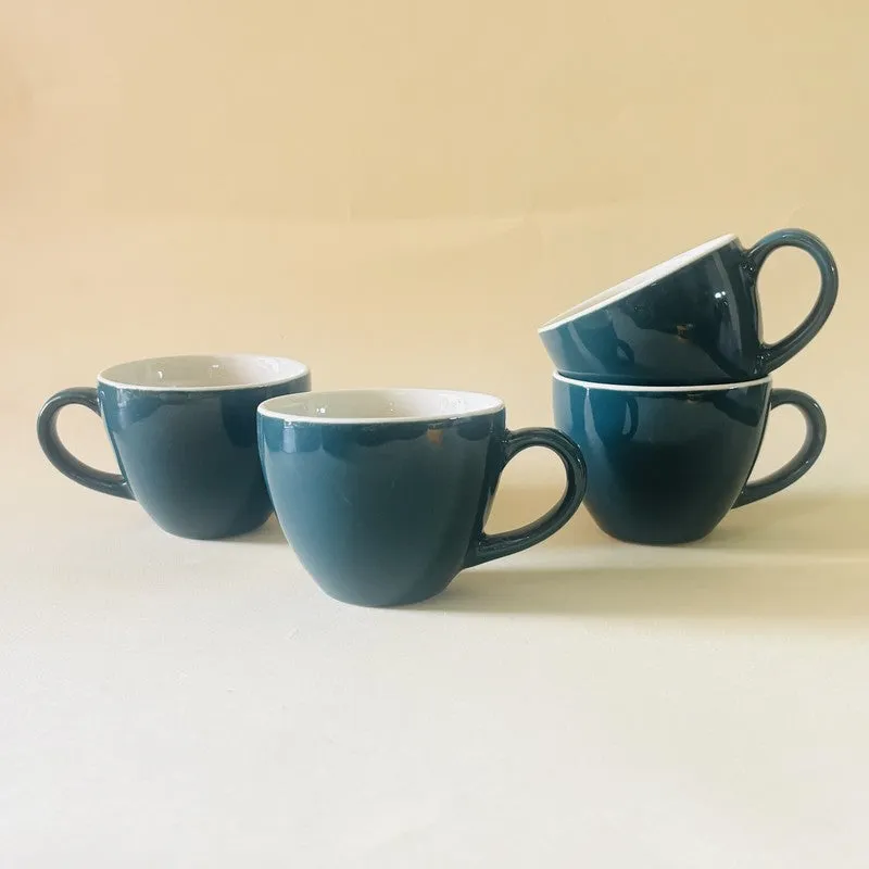 Ceramic Tea Cup (Deep Green/180 mL) - Set of Four media 3