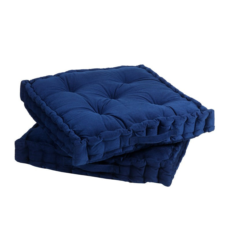Thera Velvet Floor Cushion (Blue) - Set Of Two media 4
