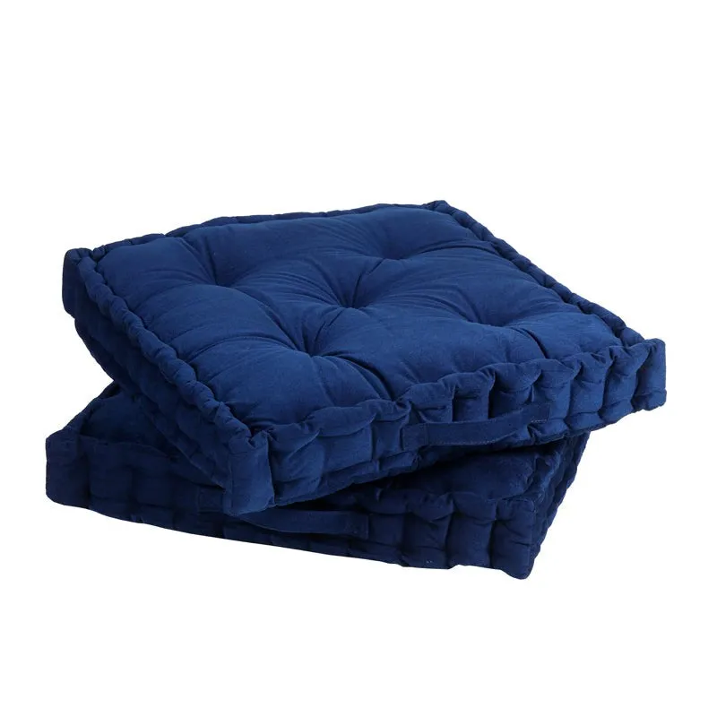 Thera Velvet Floor Cushion (Blue) - Set Of Two media 4
