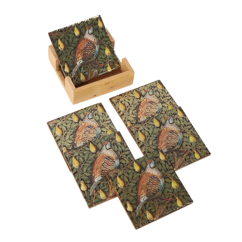 Plumora Wooden Coaster with Stand - Seven Piece Set media 4