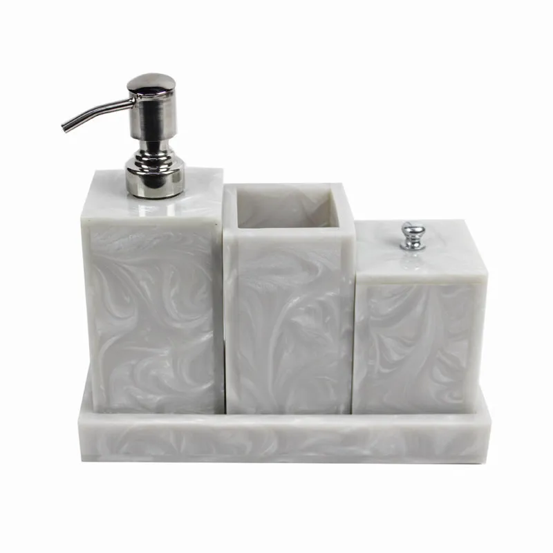 Svela Resin Bathroom Set (Grey) - Four Piece Set media 4