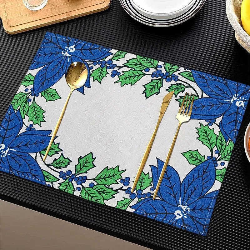 Acora Floral Placemat (Blue) - Set of Six media 1