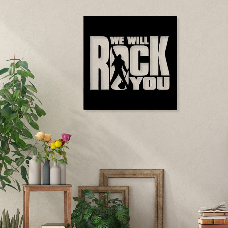 We Will Rock You Black Iron Wall Accent