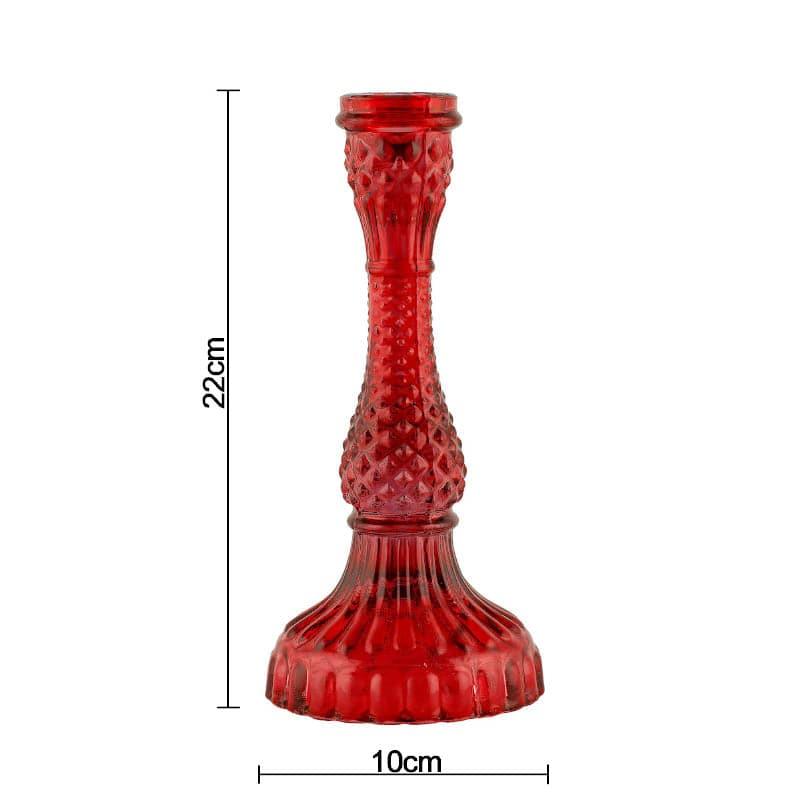 Roxxy Glass Candle Stand (Red) - Set Of Two media 5