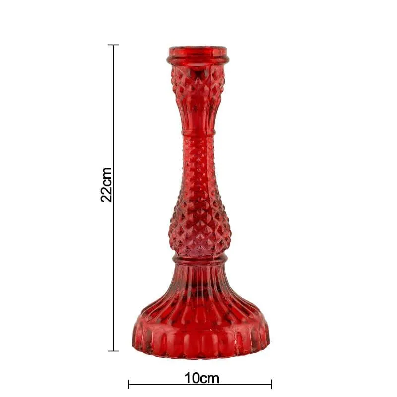 Roxxy Glass Candle Stand (Red) - Set Of Two media 5