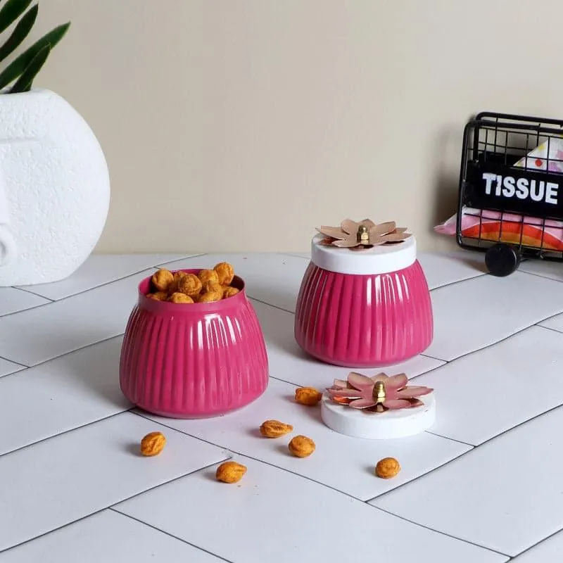Hewei Flora Jar (Dark Pink) - Set Of Two media 1