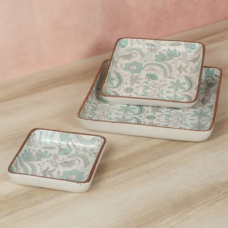 Ceramic Platter (White & Blue) - Set Of Three media 4