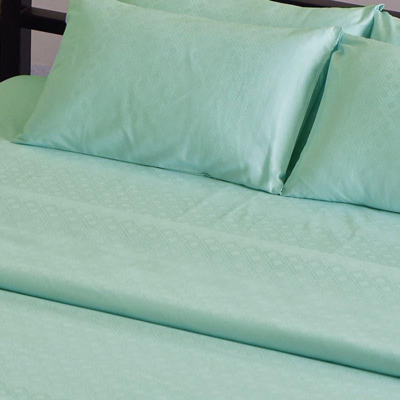Helix Loop Geometric Cotton Bedsheet (Mint) - 300 TC media 5