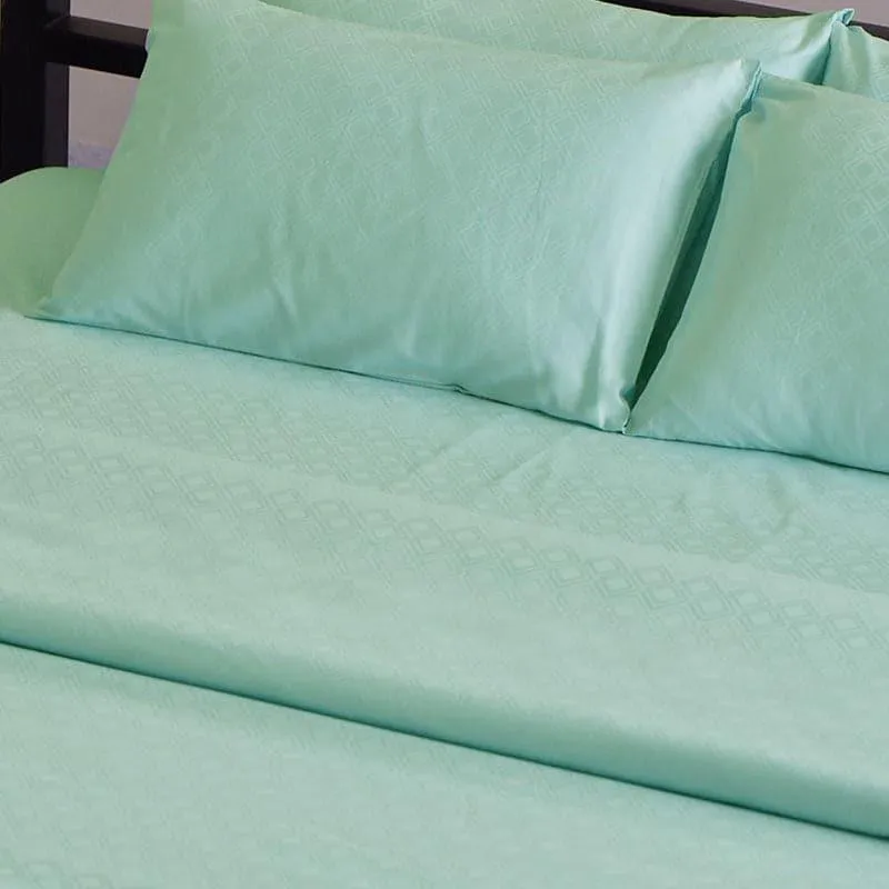 Helix Loop Geometric Cotton Bedsheet (Mint) - 300 TC media 5