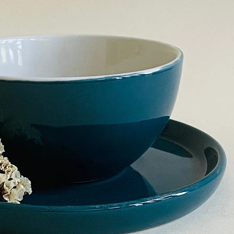 Elegant Green Ceramic Cup & Saucer (320 mL) - Two Piece Set media 5