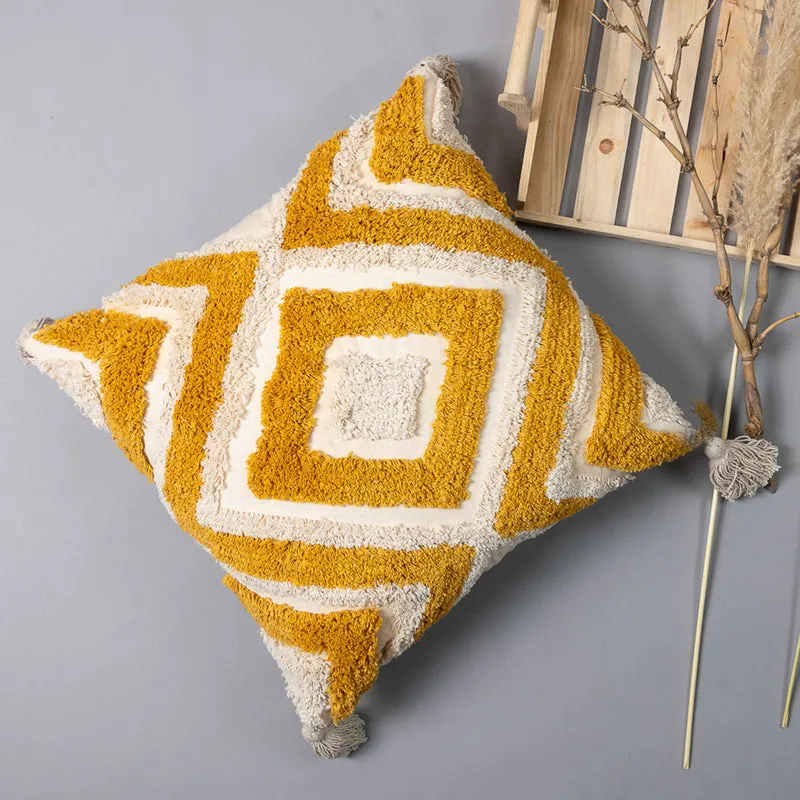 Tess Line Tufted Cushion Cover - Yellow media 5
