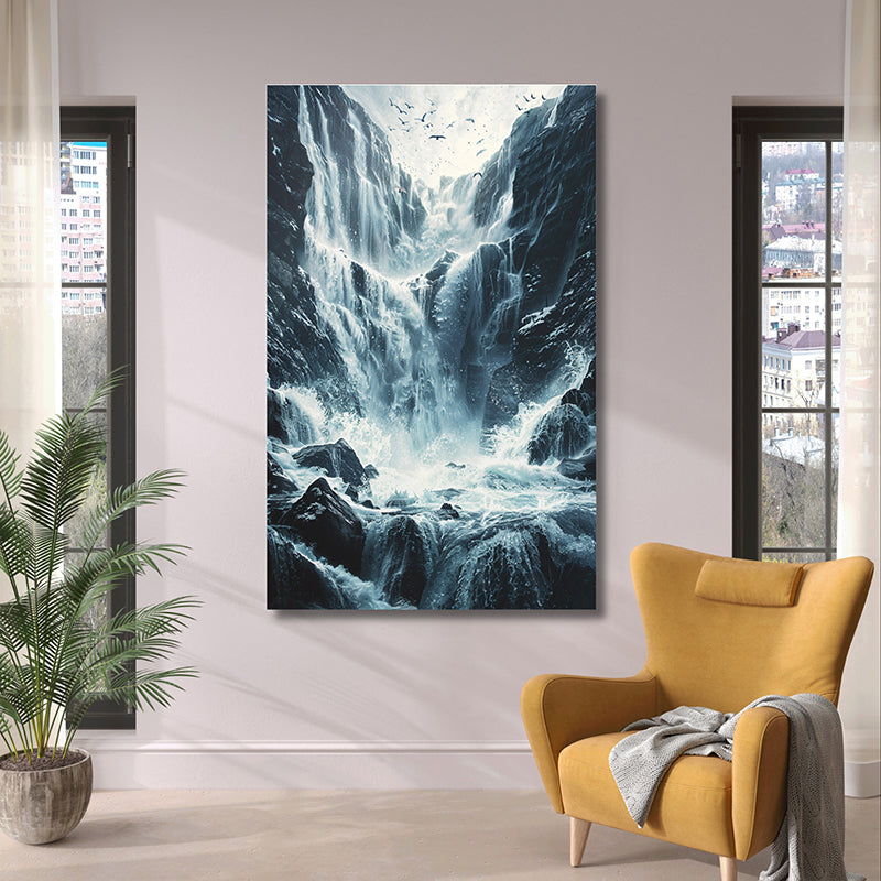 Snowy Cascades Wall Painting