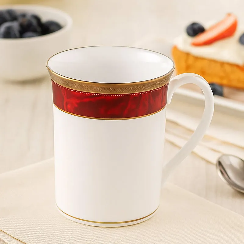 Noritake Majestic Porcelain Coffee Mug (Burgundy) - 280 mL media 1