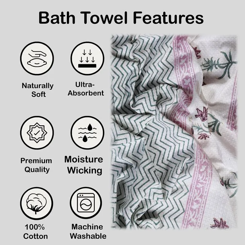 Amuda Floral Waffle Bath Towel media 3