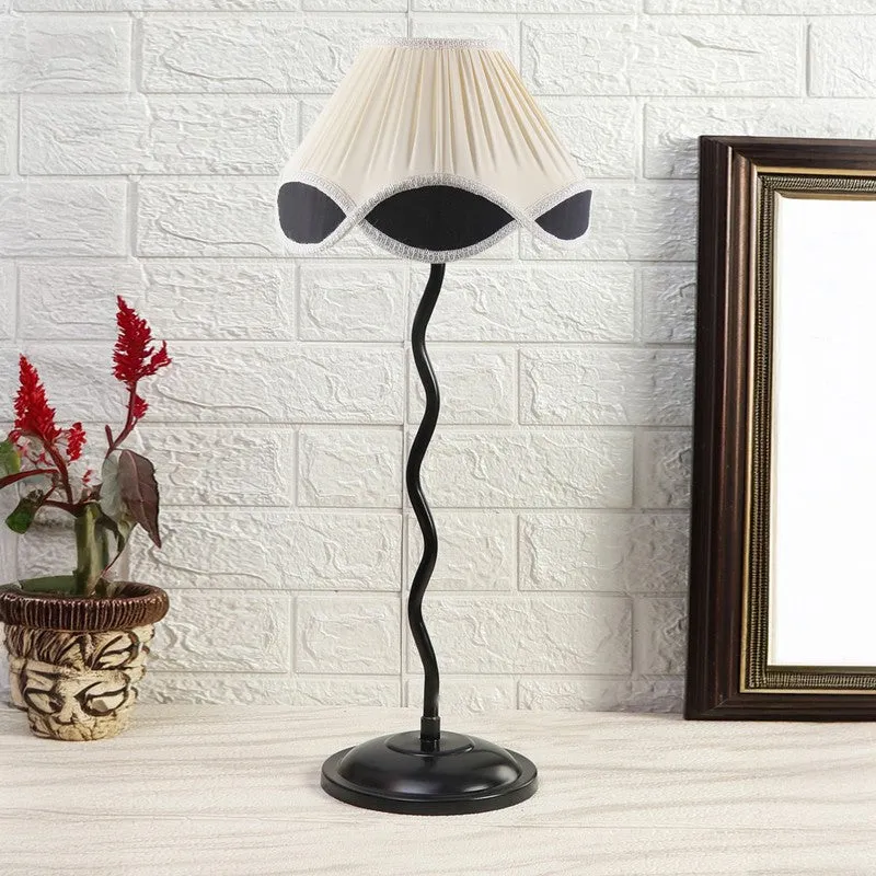 Astrielle Cotton Table Lamp With Iron Base - White media 3