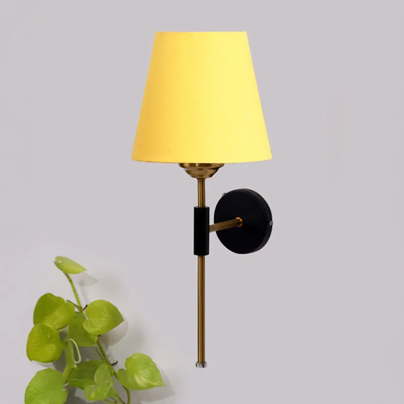 Beryll Steel & Cotton Wall Lamp - Yellow media 3