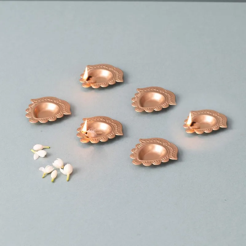 UtsavShimmer Metal Diyas - Set Of Six media 4