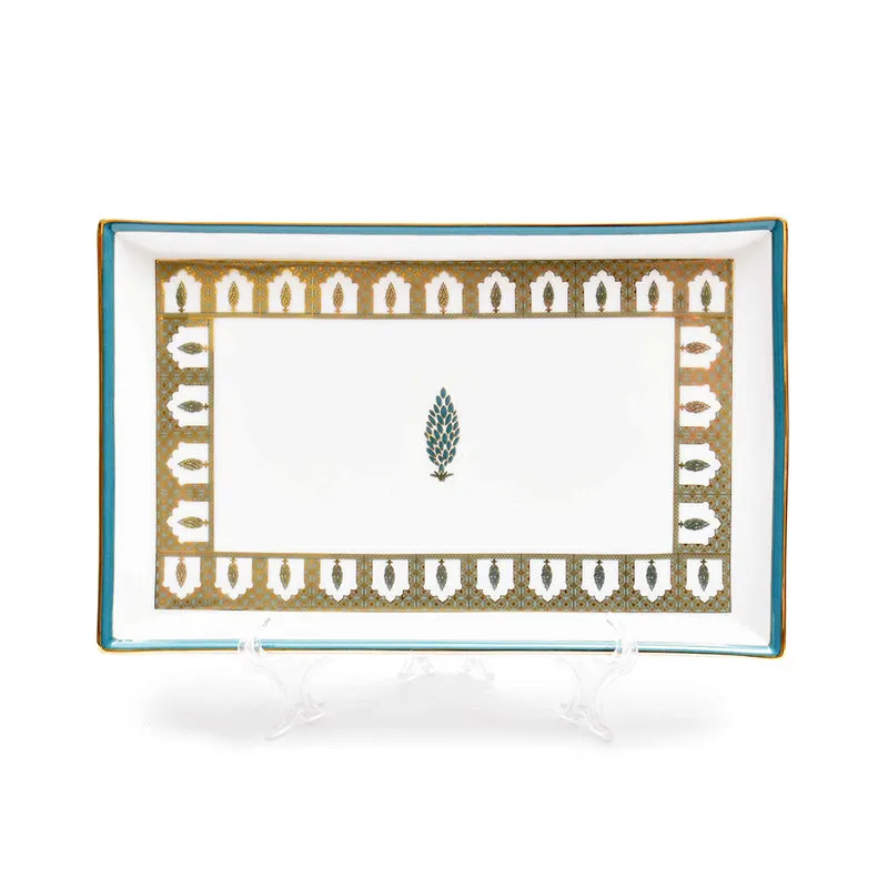 Gilded Chinar Serveware Porcelain Platter media 2
