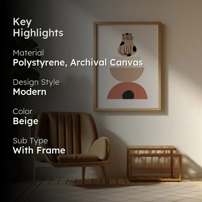 Whiskers Archival Canvas Wall Art - Natural Brown Frame media 2