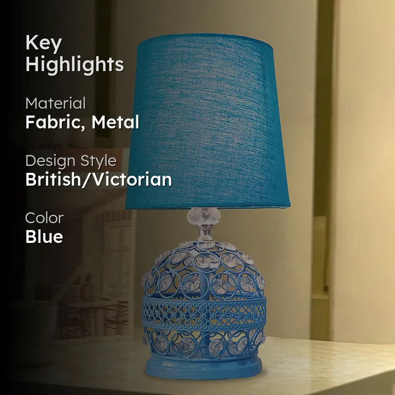 Filigree Fabric Table Lamp - Blue media 2