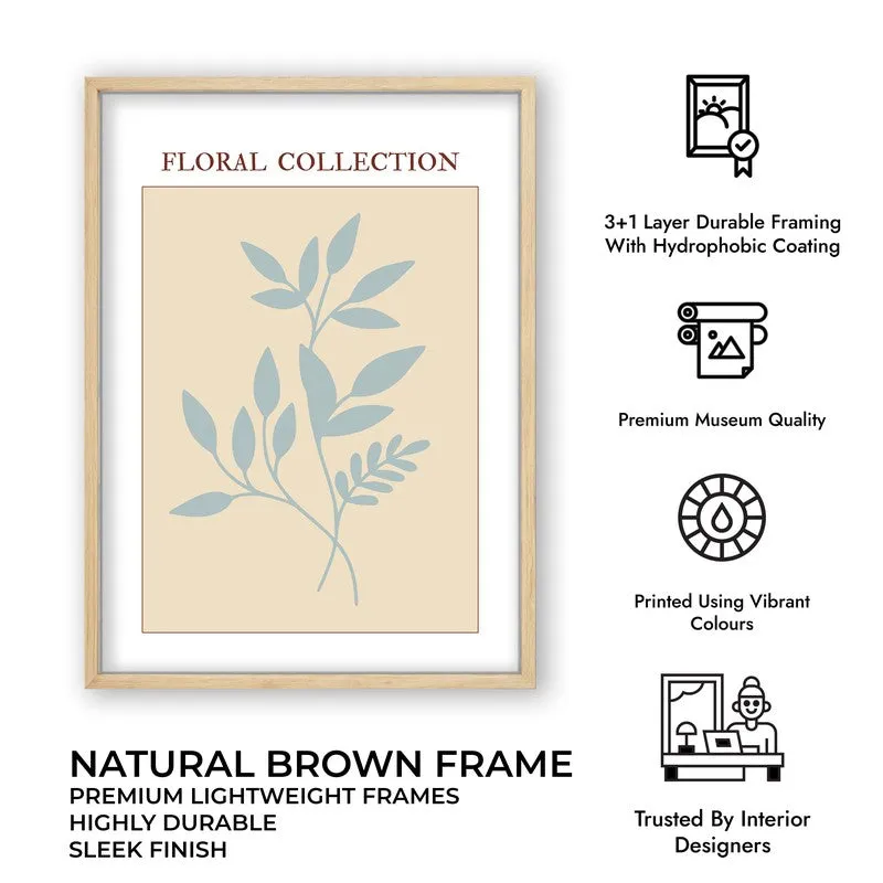 Midnight Flora Canvas Wall Painting With Brown Frame media 10