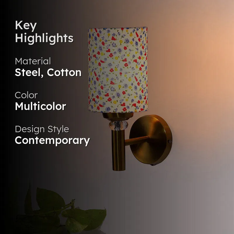 Tiny Fleur Cylindrical Steel & Cotton Wall Lamp media 2
