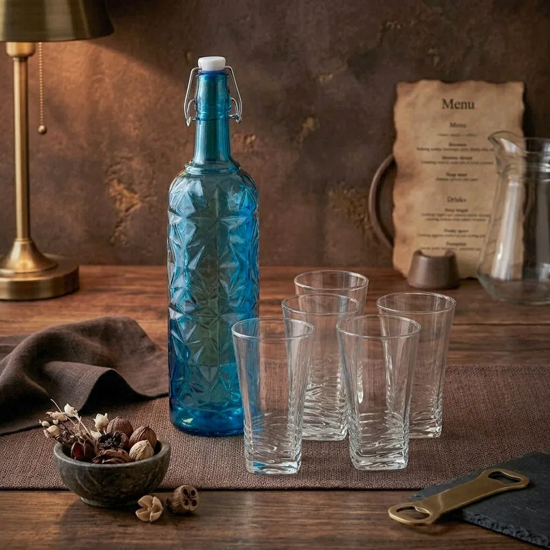 Vara 1000 mL Water Bottle With 300 mL Glass - Seven Piece Set media 4