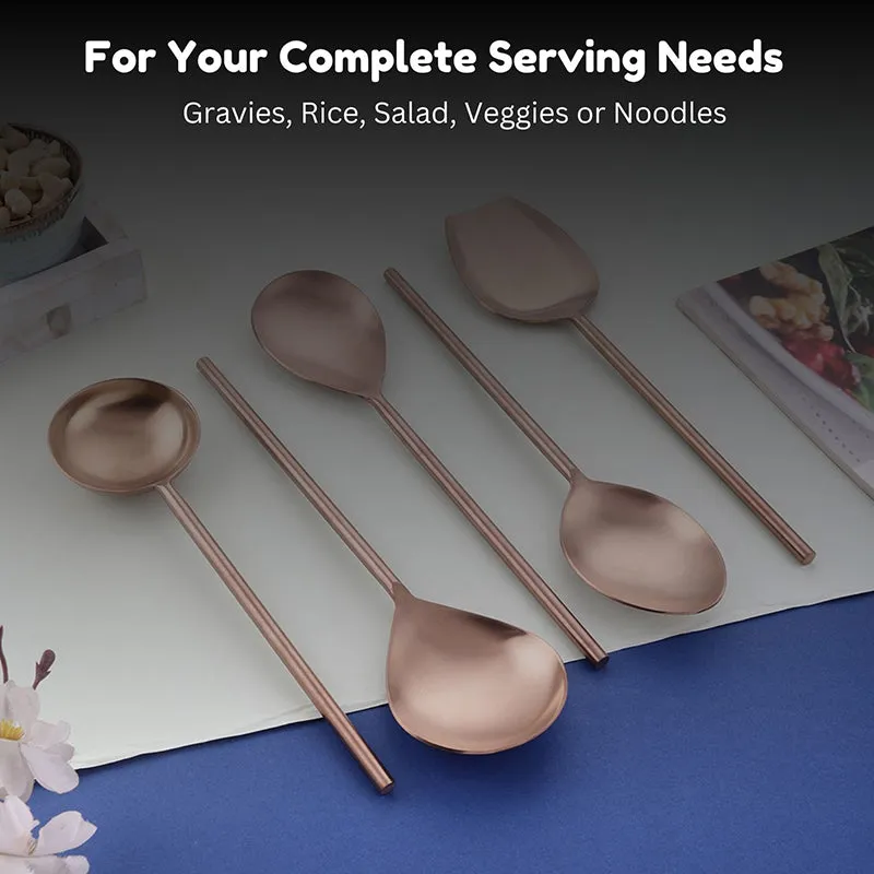 Zarif Stainless Steel Serving Spoon - Set Of Five media 7