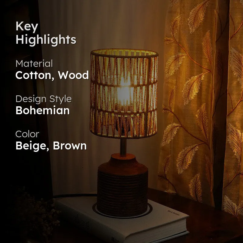 Warm Halo Wooden Table Lamp - Beige media 2